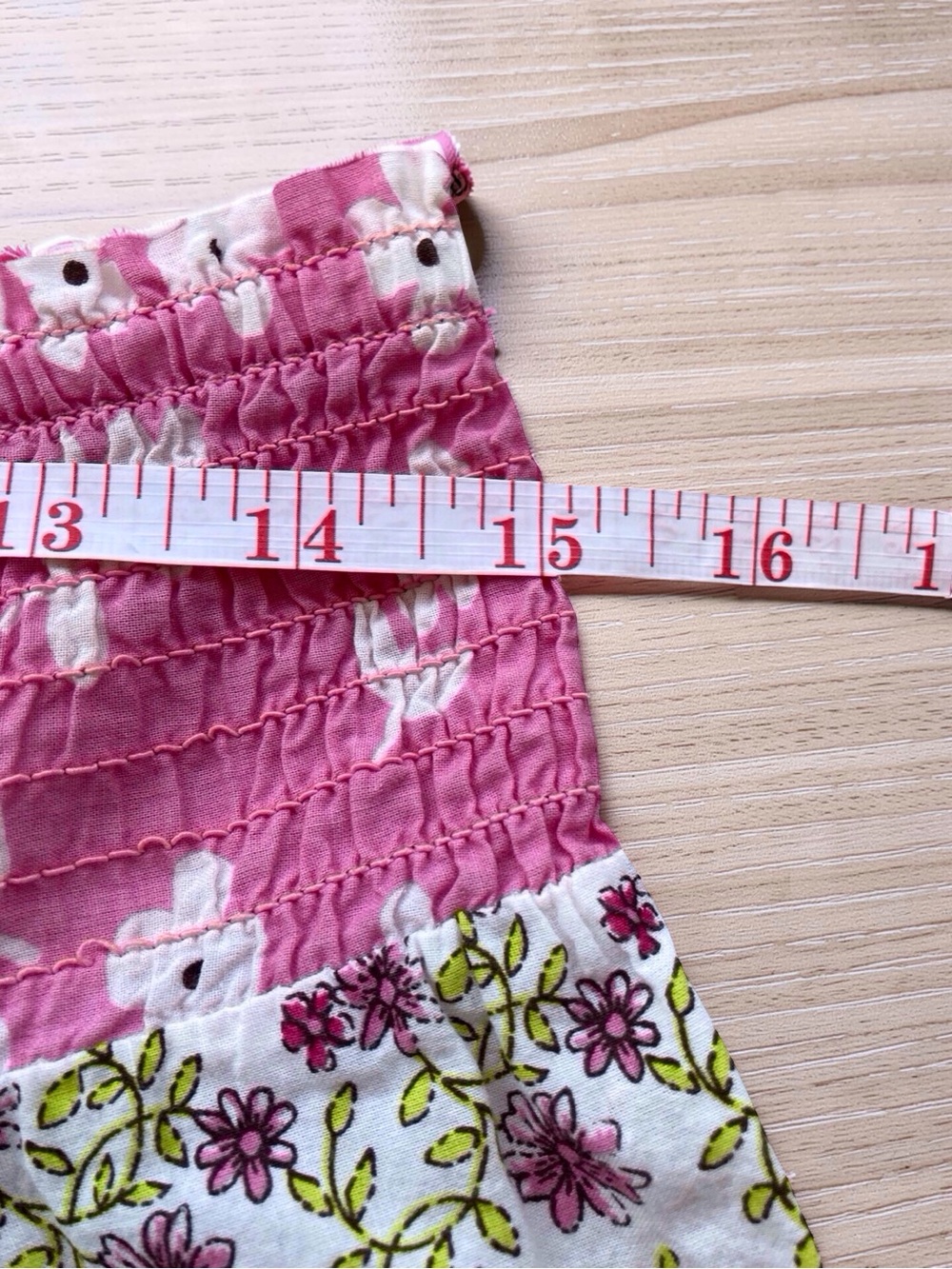 Pink Floral Tiered Smocked Skirt | Boho Cottagecore Ruffle Skirt Large - Picture 4 of 6